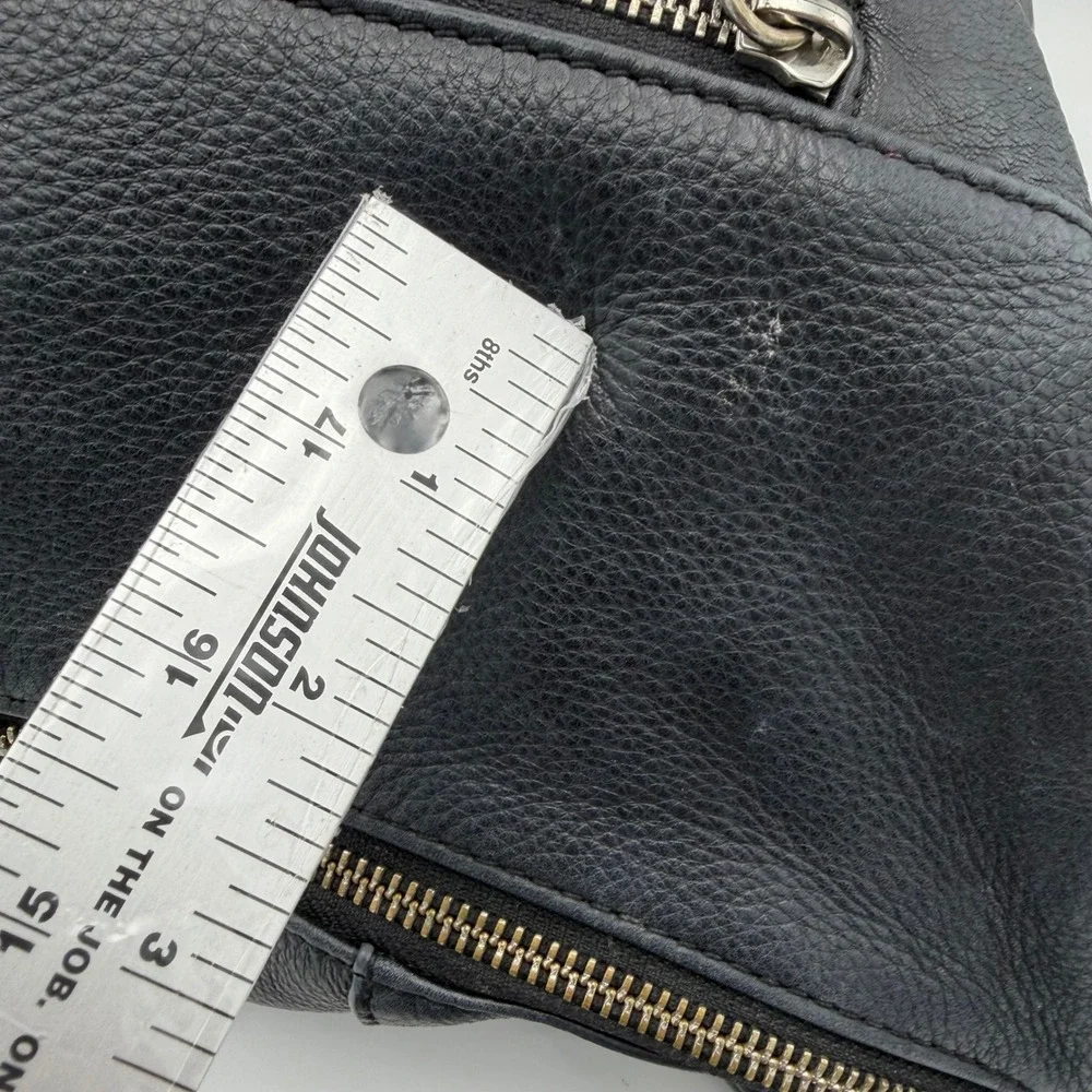 Isaac Mizrahi Hobo Bag Womens Large Black Pebbled Leather Tassel Shoulder Bag
